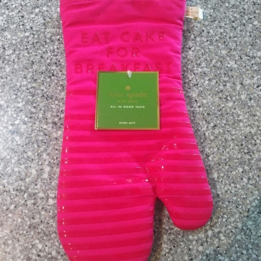 Kate Spade Pink Oven Mitt Eat Cake For Breakfast